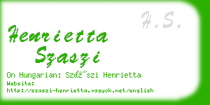 henrietta szaszi business card